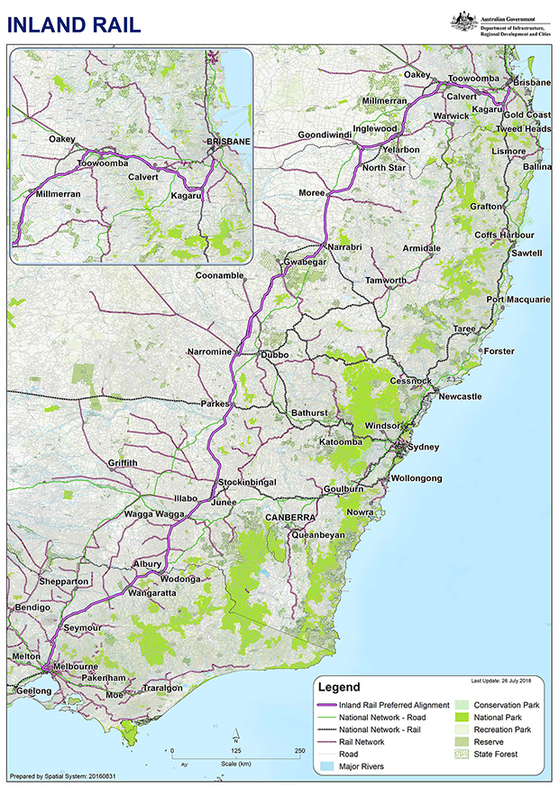 Inland Rail Project Map