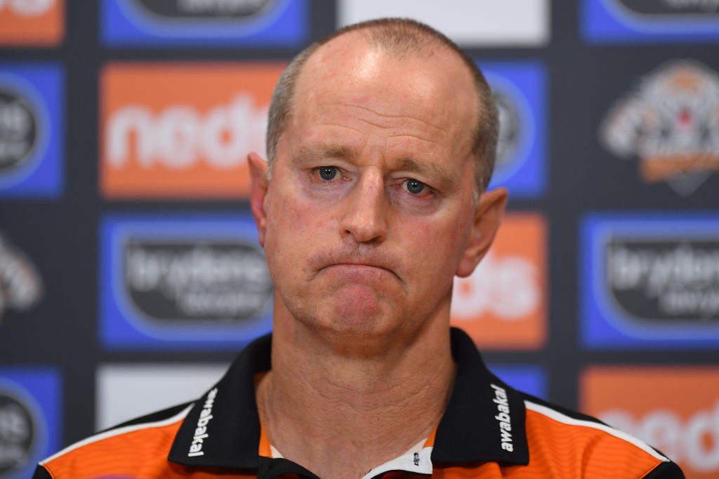 Article image for Tigers chairman denies joining push to oust Michael Maguire amid ‘messy’ yearly review