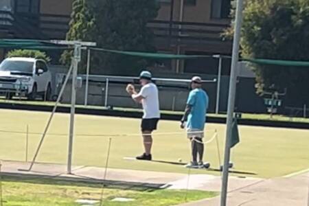 WATCH: Paul Gallen caught out training ahead of Lawn Bowls rematch with Big Marn