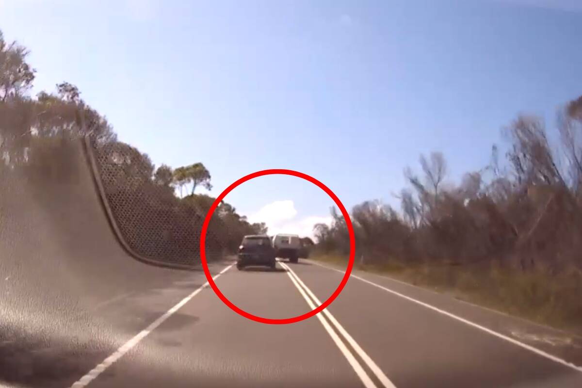 Article image for Dashcam footage captures dangerous driving by Ute