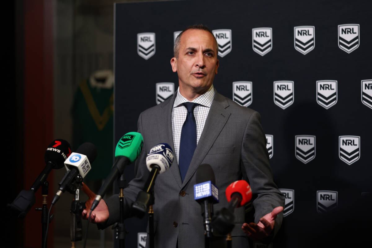 Article image for NRL CEO Andrew Abdo on finals, Bulldogs player drug test, and more