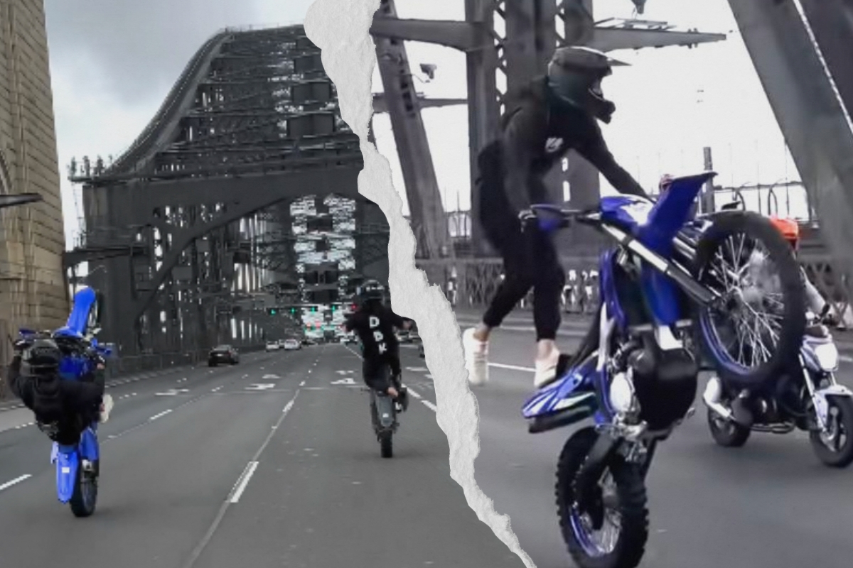 Article image for Exclusive – Police manhunt after motorbike tricks on Harbour Bridge