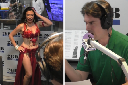 Michael McLaren caught off guard: Radio host hilariously tricked into belly dancing live on air!