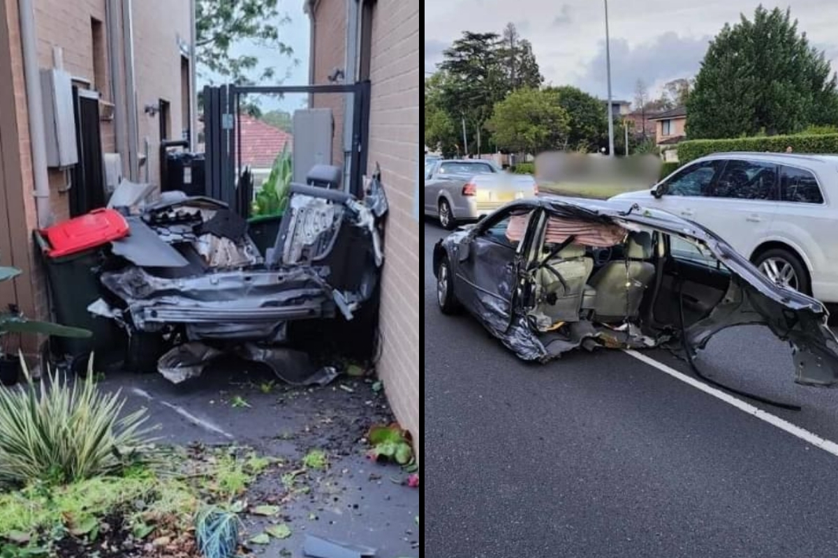 Article image for ‘Car cut in half’ – See the shocking photos from Sydney crash